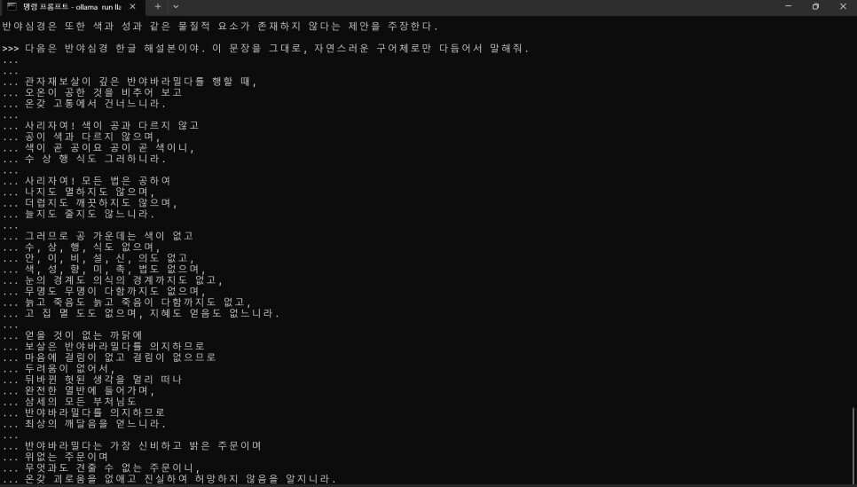 3B 모델의 ③프롬프트 입력 스크린샷